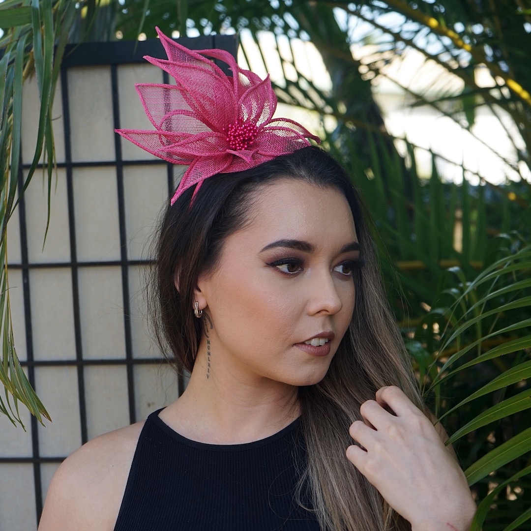 Fuchsia Flower Fascinator – Peggy's 